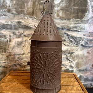 Rustic Brown Metal Lantern